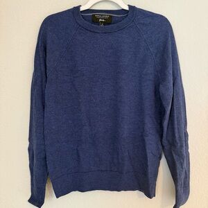 Banana Republic Men's Navy Blue Knit Crewneck Sweater Wool Italian Yarn Medium